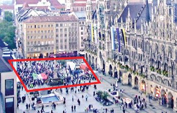 گردهمایی سوت‌وکور طرفداران ربع پهلوی در مونیخ